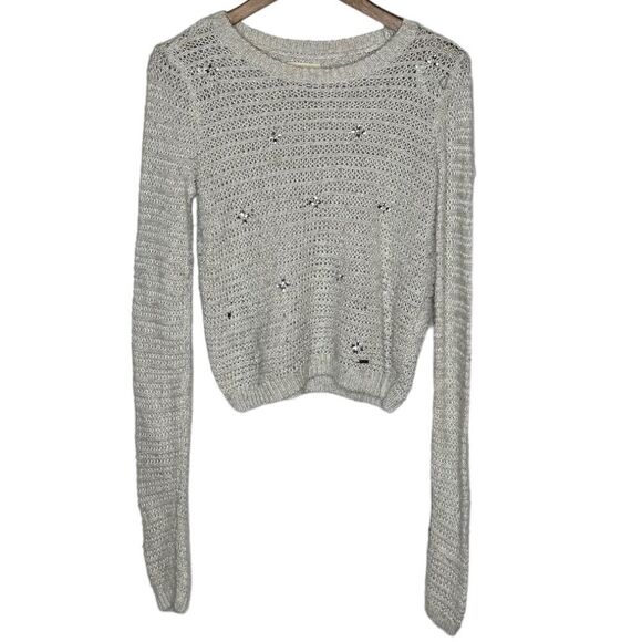 Hollister Sweaters - Hollister Sweater gold tan rhinestone gem size Medium